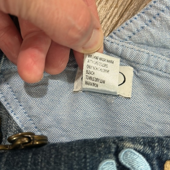 Talbots bib overalls boys 18 months tool theme 100% cotton denim blue - Picture 10 of 10